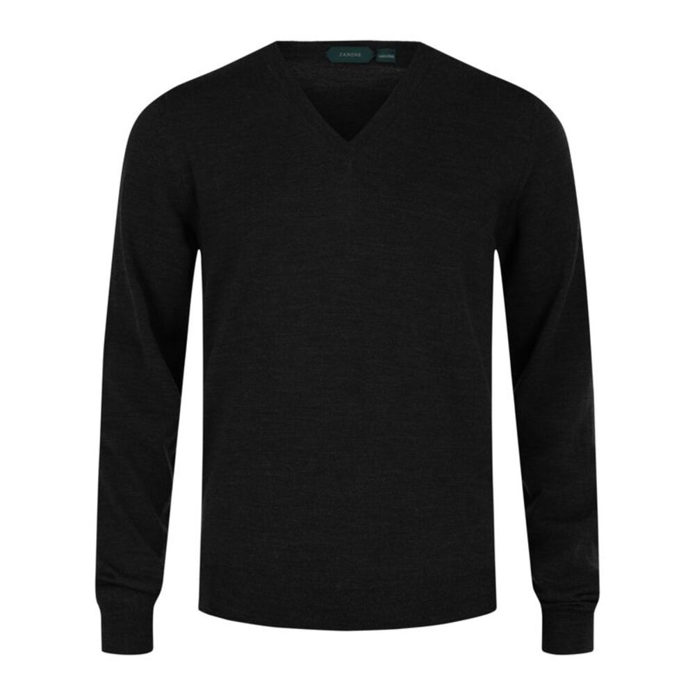 Slowear Zanone V-Neck Wool Blend Sweater Grey Mens